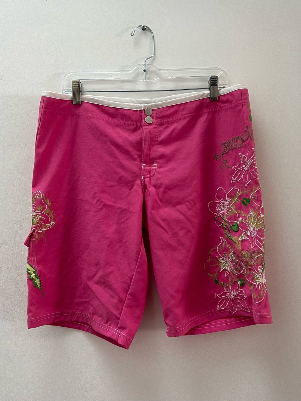 Billabong Floral Embroidered Pink Board Shorts